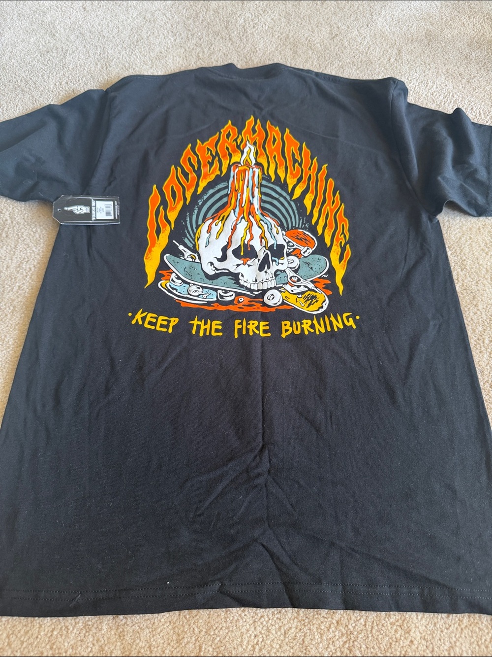 Keep The Fire Burning Graphic Tee - Black